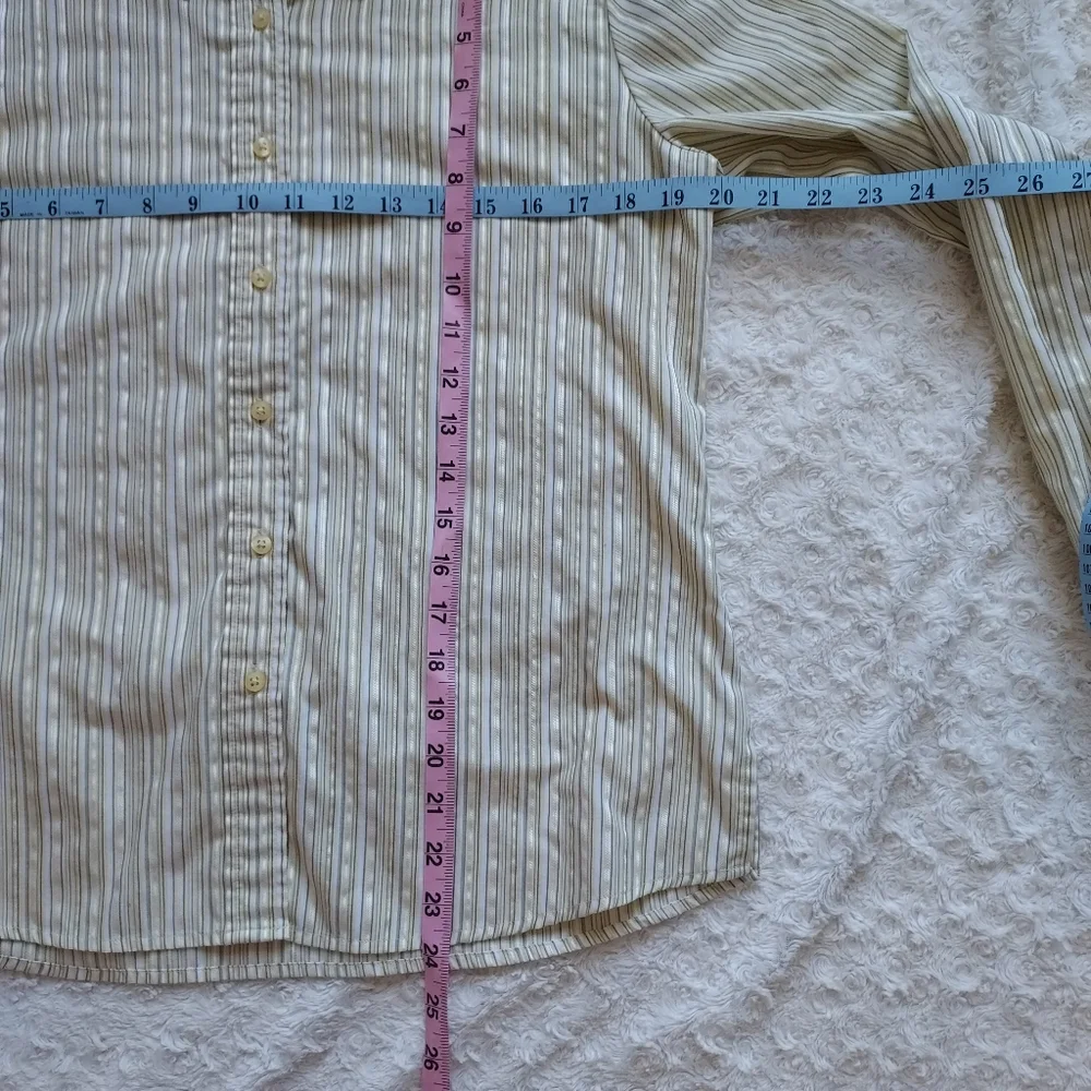 White Stag Shimmery Striped Blouse Academia Career Office Spring Med - Picture 7 of 7